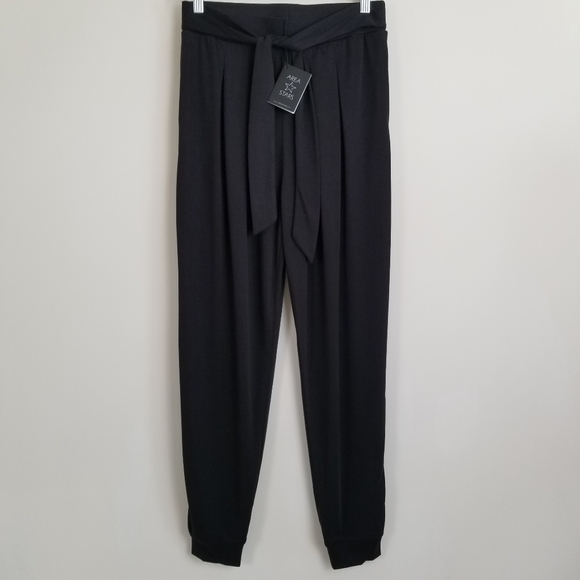 Area Stars Pleated Tie Front Joggers Soft Small NWT - Picture 2 of 7